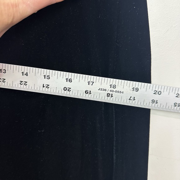 Vintage Cassini Dress Women M Black Velvet Maxi Short Sleeve 90s Y2K Whimsigoth - Picture 7 of 8